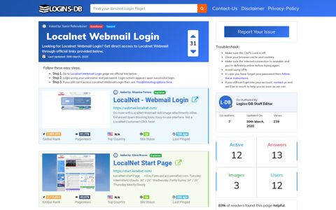 Localnet Webmail Login - Logins-DB