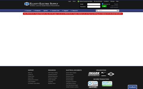 Employee Login - Customer & User Accounts - Elliott Electric ...