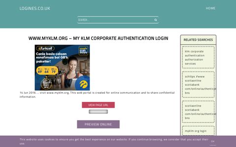 www.myklm.org – My KLM Corporate Authentication Login ...