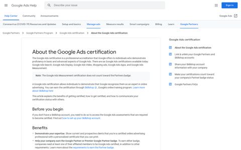 About the Google Ads certification - Google Ads Help