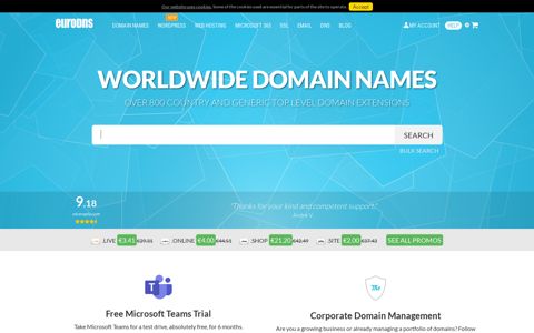 EuroDNS: Domain name registrar & DNS service provider