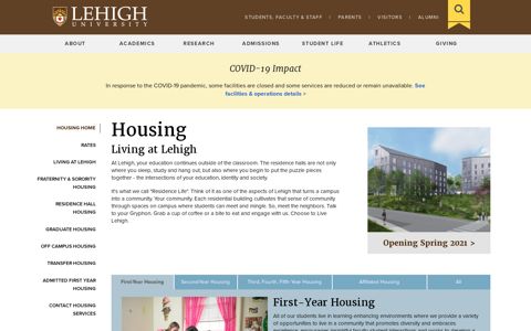 Housing | Lehigh University