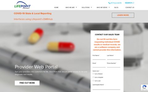 Provider portal - Lifepoint Informatics