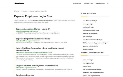 Express Employee Login Etm ❤️ One Click Access - iLoveLogin