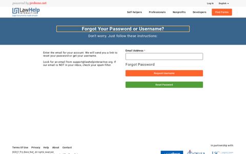Forgot Password - Law Help Interactive