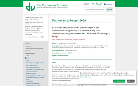 Forum Schuldnerberatung 2020 - Deutscher Verein